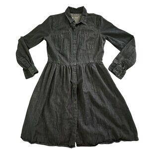 GAP Black Long Sleeve Denim Dress